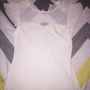 NWT Express Sheer Ruffle Sleeve Shirt, S